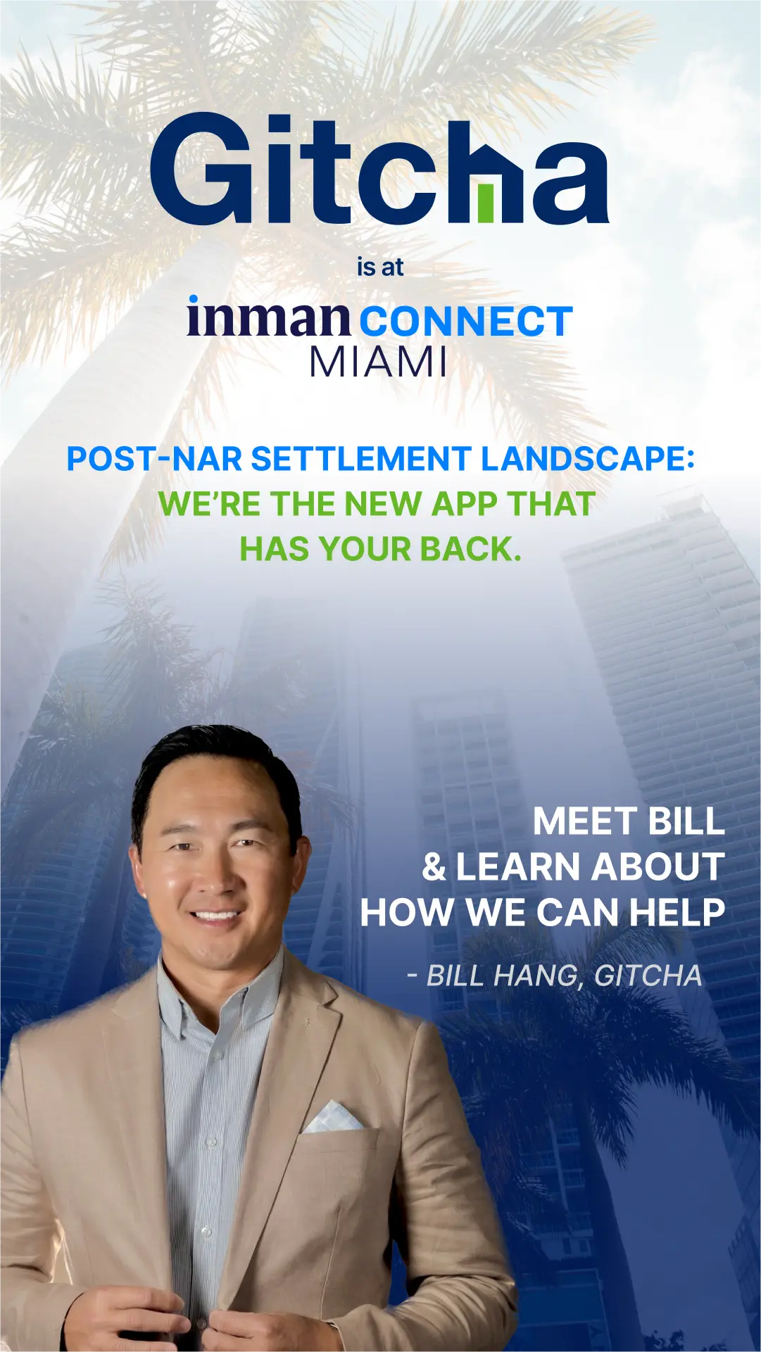 Poster featuring Gitcha founder with the information.